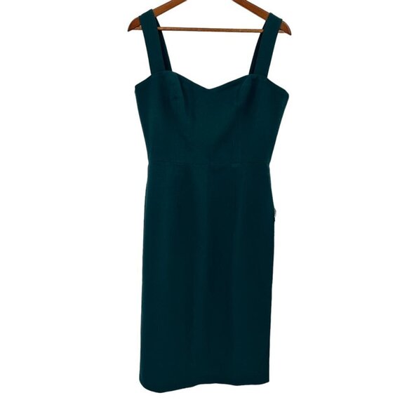 Dress the Population Nicole Crepe Sleeveless Sheath Bodycon Midi Dress L Green - Picture 3 of 7